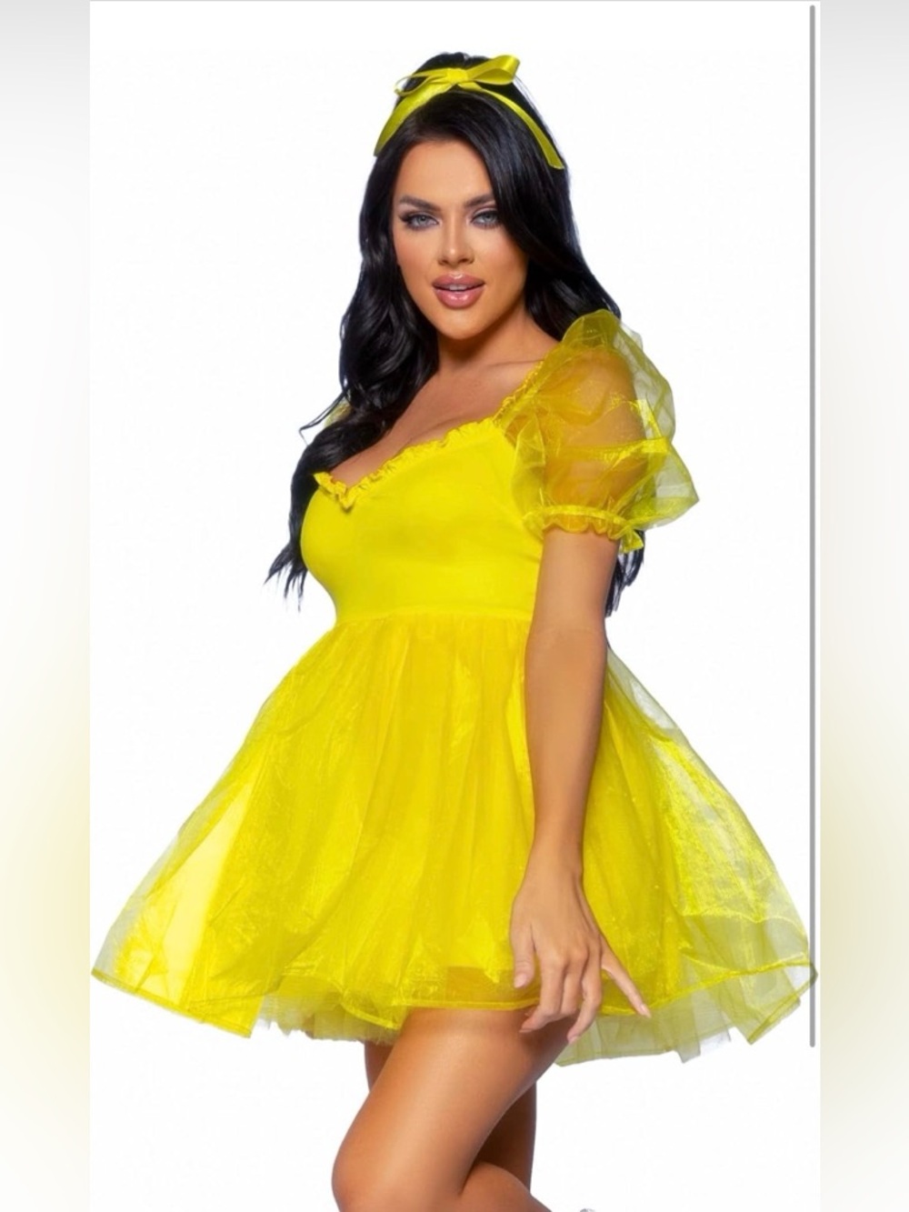 Leg Avenue Frosted Organza Babydoll Dress size XS New - Picture 3 of 3